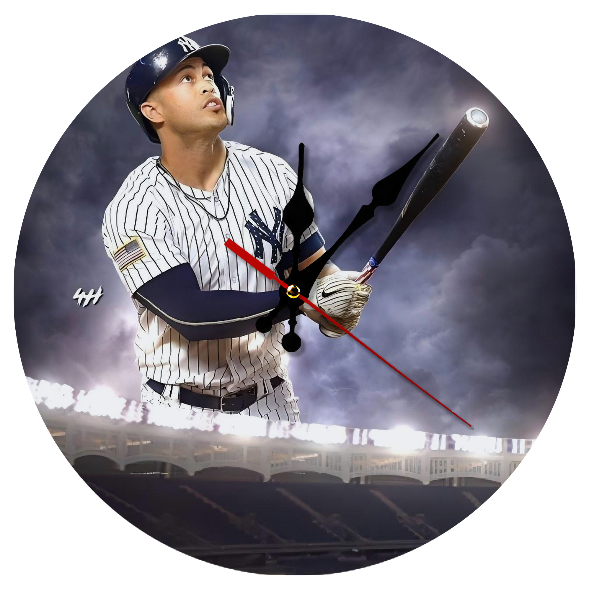 Giancarlo Stanton 41 Silent Round Wall Clock – Modern & Stylish DIY Design, Durable Wood Construction, Easy To Install – Perfect For Office, Bedroom, Living Room, And More